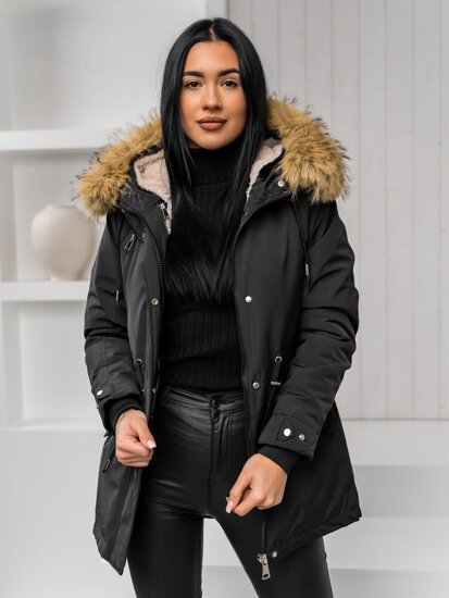 Women's 2in1 Winter Parka Jacket with hood Black Bolf 16M9199A1