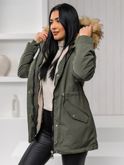 Women's 2in1 Winter Parka Jacket with hood Khaki Bolf 16M9199