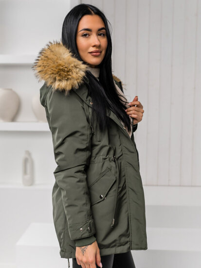 Women's 2in1 Winter Parka Jacket with hood Khaki Bolf 16M9199A1