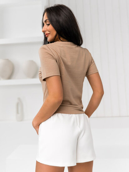 Women's Basic T-shirt Beige Bolf SD211