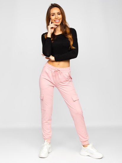 Women's Cargo Sweatpants Pink Bolf HW2516C