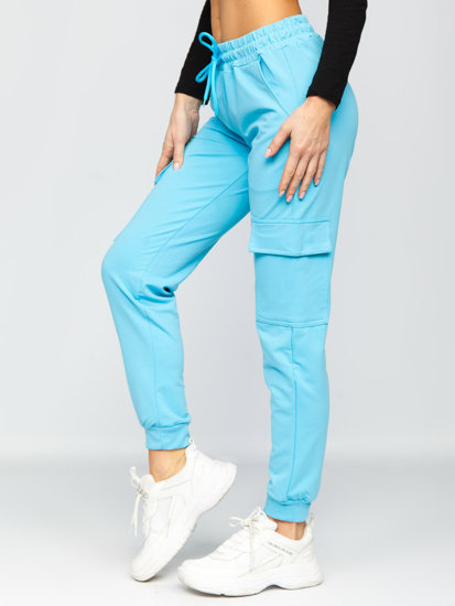 Women's Cargo Sweatpants Sky Blue Bolf HW2516C