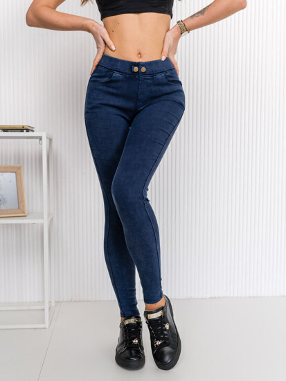 Women's Denim Leggings Navy Blue Bolf W7059