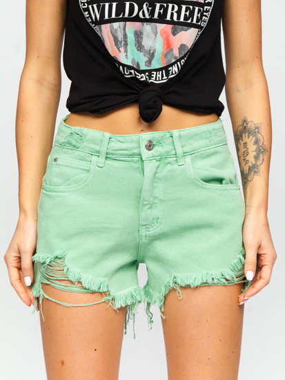 Women's Denim Shorts Green Bolf A63