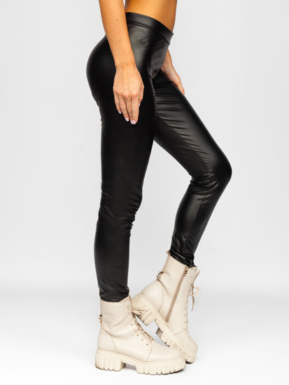 Women's Faux Leather Leggings Black Bolf 0012