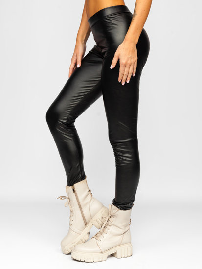 Women's Faux Leather Leggings Black Bolf 0012