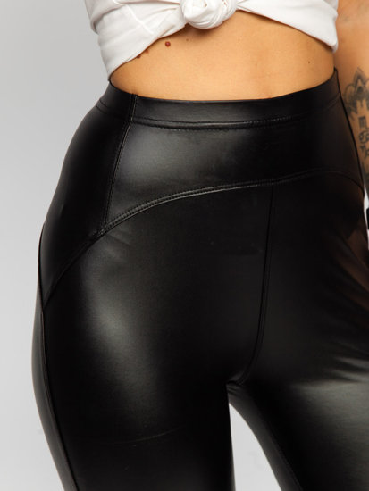 Women's Faux Leather Leggings Black Bolf W7165