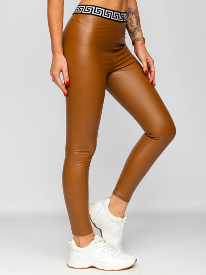 Women's Faux Leather Leggings Brown Bolf MY16572