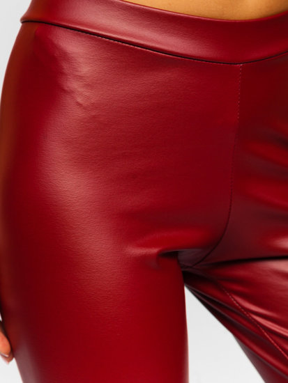 Women's Faux Leather Leggings Claret Bolf 0012