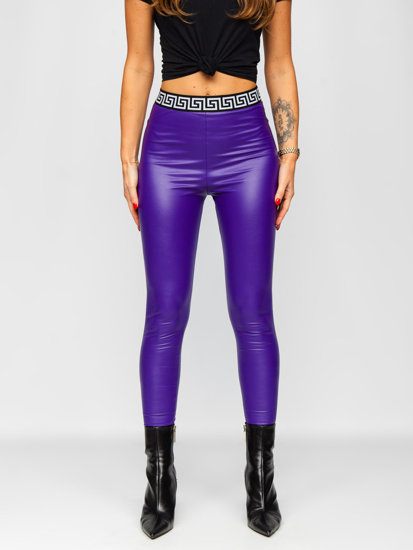 Women's Faux Leather Leggings Violet Bolf MY16572