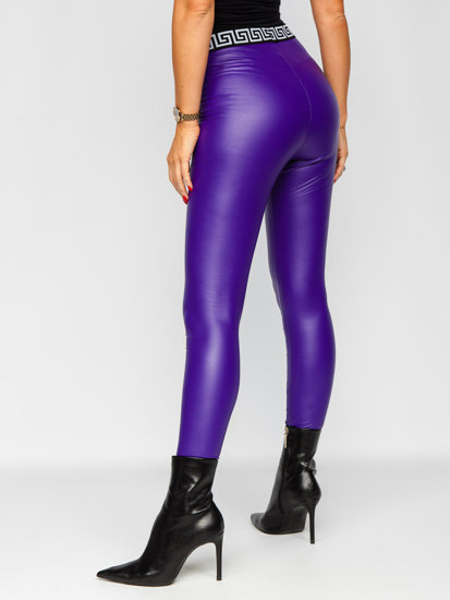 Women's Faux Leather Leggings Violet Bolf MY16572