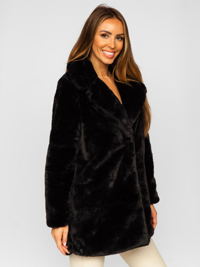 Women's Faux Sheepskin Coat Black Bolf 21131