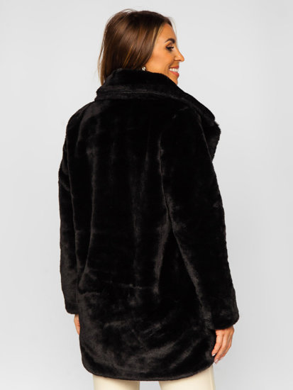 Women's Faux Sheepskin Coat Black Bolf 21131