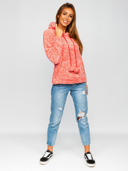 Women's Fleece Hoodie Red Bolf HH034