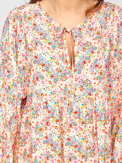 Women's Floral Dress Beige Bolf 3019