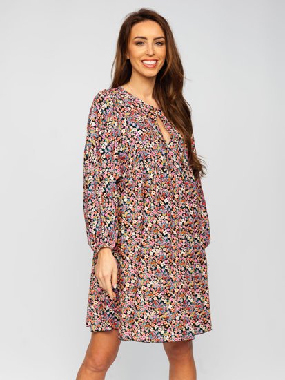 Women's Floral Dress Black Bolf 3019