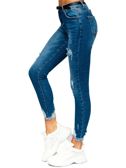 Women's Jeans Skinny Fit with Belt Navy Blue Bolf S3958-3P