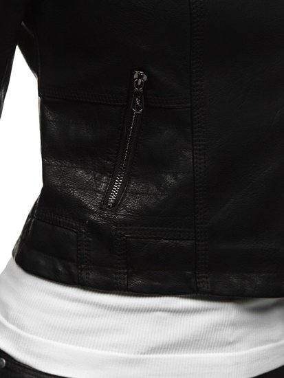 Women's Leather Biker Jacket Black Bolf 2071