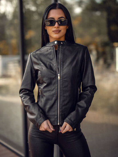 Women's Leather Jacket Black Bolf 11Z8210