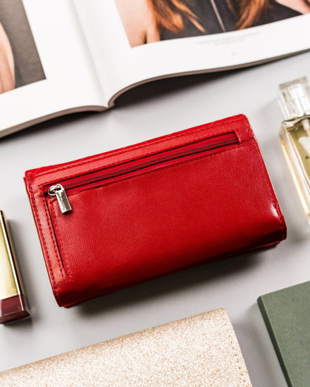 Women's Leather Wallet Red 19510