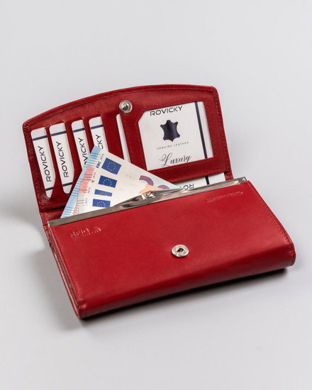 Women's Leather Wallet Red 19560