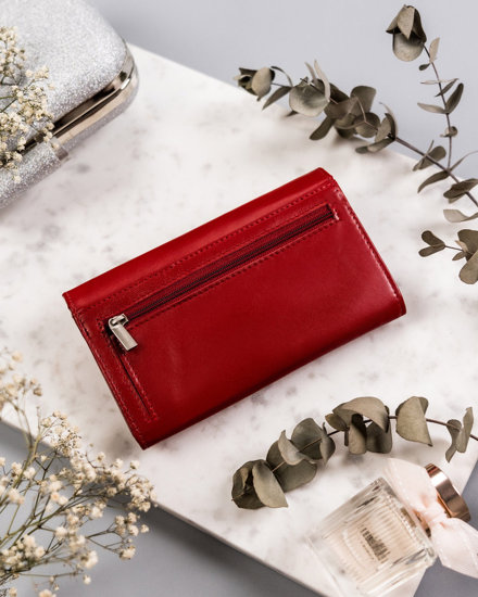 Women's Leather Wallet Red 19560