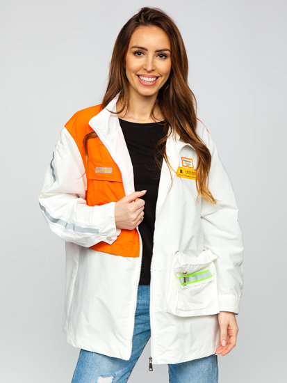 Women's Lightweight Jacket White-Orange Bolf AG3010