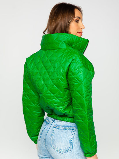 Women's Lightweight Quilted Bomber Jacket Green Bolf 82622