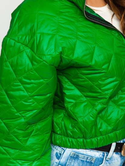 Women's Lightweight Quilted Bomber Jacket Green Bolf 82622