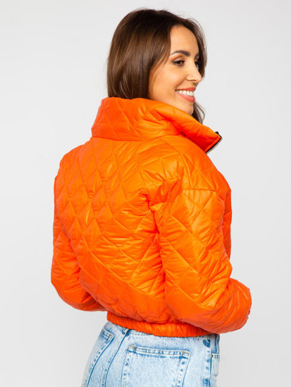 Women s Lightweight Quilted Bomber Jacket Orange Bolf 82622 Orange