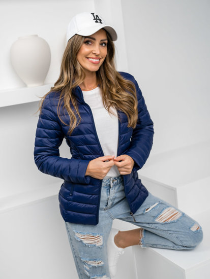 Women's Lightweight Quilted Jacket Navy Blue Bolf 16M9111