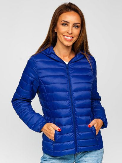 Women's Lightweight Quilted Jacket with hood Cobalt Bolf 20313