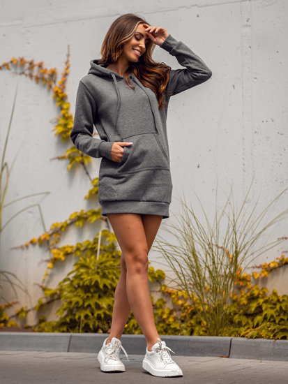 Women's Longline Hoodie Graphite Bolf YS10003