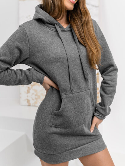 Women's Longline Hoodie Graphite Bolf YS10003A1