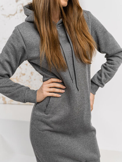 Women's Longline Hoodie Graphite Bolf YS10005A1