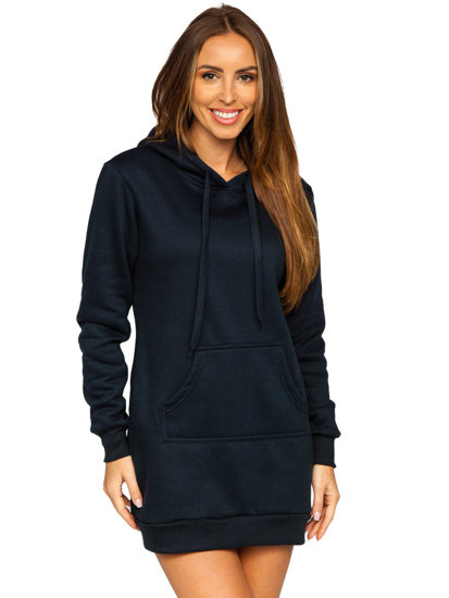 Women's Longline Hoodie Navy Blue Bolf YS10003