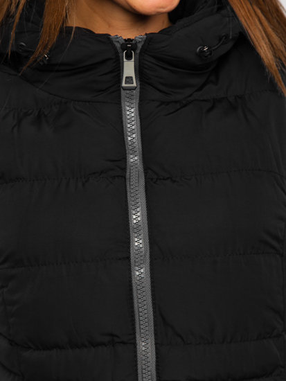 Women's Longline Quilted Gilet Black Bolf 7040