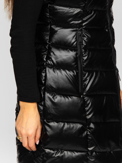 Women's Longline Quilted Gilet Black Bolf DK103