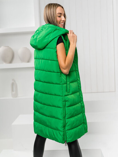 Women's Longline Quilted Gilet Green Bolf MY6315