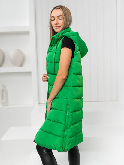 Women's Longline Quilted Gilet Green Bolf MY6315