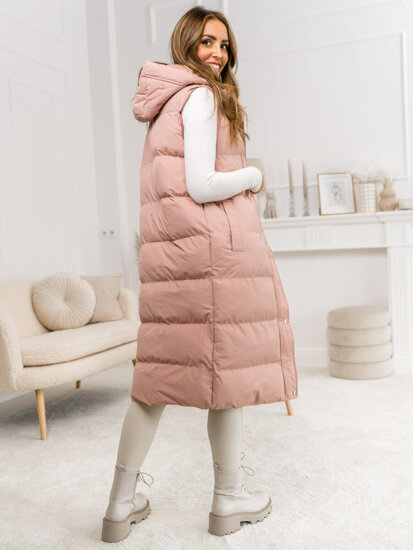 Women's Longline Quilted Gilet Pink Bolf 5M728