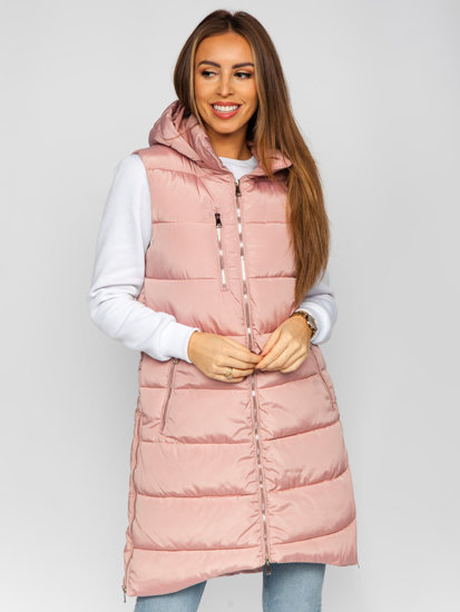 Women's Longline Quilted Gilet Pink Bolf 81261