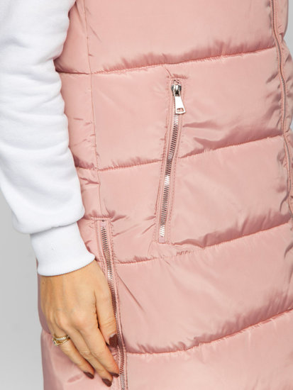 Women's Longline Quilted Gilet Pink Bolf 81261