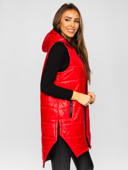 Women's Longline Quilted Gilet Red Bolf B0122