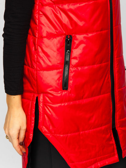 Women's Longline Quilted Gilet Red Bolf B0122