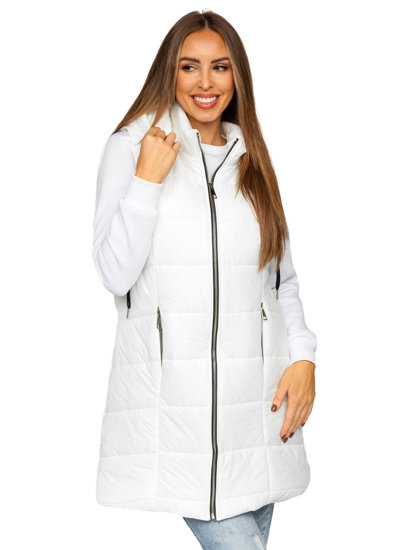 Women's Longline Quilted Gilet White Bolf 82019