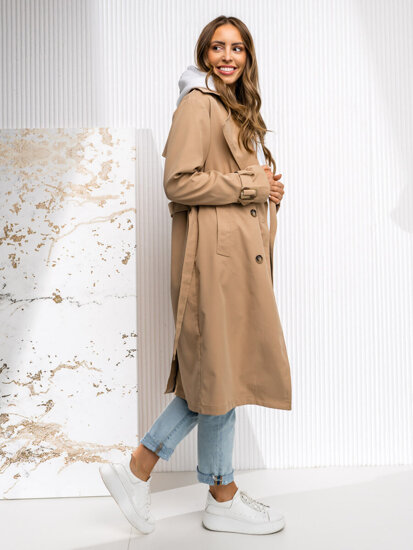 Women’s Longline Trench Coat Beige Bolf DF7901A