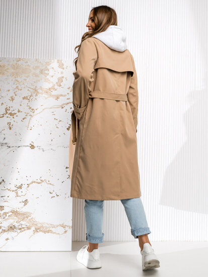 Women’s Longline Trench Coat Beige Bolf DF7901A