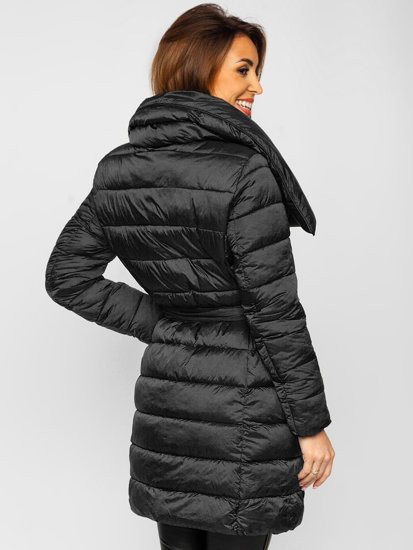 Women's Longline Winter Jacket Black Bolf J9061