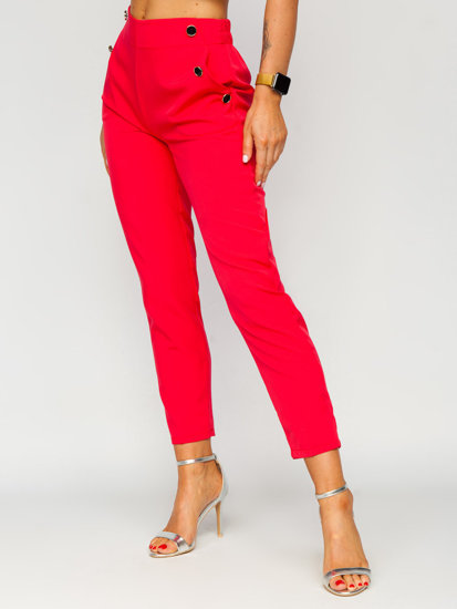 Women's Pants with Decorative Buttons Coral Bolf 8155